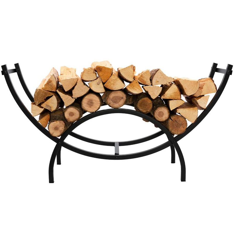 DOEWORKS Curved Heavy Duty Indoor/Outdoor Firewood Racks 40 Inches Log